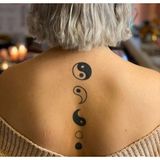 Airbrush Tattoo Ying Yang Doğumu Yapışkanlı Stencil Süsleme ve Boyama Kalıbı