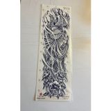 Airbrush Tattoo Yırtıcı Kuş 3 Hafta Kalıcı Tam Kol Bacak Kaplama Yapıştırma Geçici Dövme 46 Cm