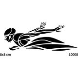 Airbrush Tattoo Yüzücü Yapışkanlı Stencil Süsleme ve Boyama Kalıbı