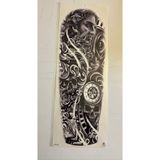 Airbrush Tattoo Zaman 1 Hafta Kalıcı Tam Kol Bacak Yapıştırma Geçici Dövme 46 CM