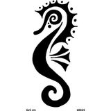 Airbrush Tattoo Zarif Deniz Atı Yapışkanlı Stencil Süsleme ve Boyama Kalıbı