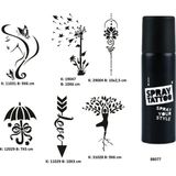 Airbrush Tattoo Zarif Kadın Spray Tattoo Geçici Dövme Seti Dark Sprey Dövme Kiti
