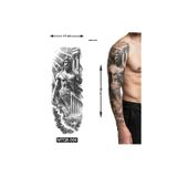Airbrush Tattoo Zeus 1 Hafta Kalıcı Tam Kol Bacak Yapıştırma Geçici Dövme 46 Cm