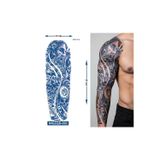 Airbrush Tattoo Zeus 3 Hafta Kalıcı Tam Kol Bacak Kaplama Yapıştırma Geçici Dövme 47 Cm