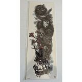 Airbrush Tattoo Zincirli Kuru Kafa 1 Hafta Kalıcı Tam Kol Bacak Yapıştırma Geçici Dövme 46 Cm