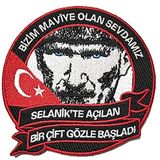 Airforcemarket Nakışlı Arma Siyah Amerikan Fermuarlı (cırt) Askeri Görev Yamaları, Bayrak (Atatürk Peç)