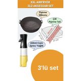 Airfrey Set 3'lü Silikon Kab-Pişirme Teli-Sprey Yağdanlık- - tek