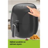 Airfryer, 6.4l Dış Hazne, 5l Pişirme Kapasitesi, Dokunmatik Ekran, 8 Ön Ayar Menüsü, 80-200°C - Çok Renkli