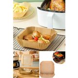 Airfryer Pişirme Kağıdı 50 Adet Hava Fritözü Kare Model Pişirme Kağıdı Airfryer Yağsız Fritöz