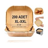 Airfryer Pişirme Kağıdı,xl-Xxl Büyük Boy, Kare, 200 Adet Hava Fritöz Parşömen Fırın Kağıdı Tek Kullanımlık Kağıt Fırın Fritöz Pişirme Kızartma Tavası Için Uygun 20CM - standart