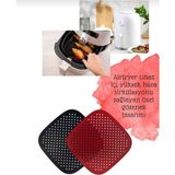 Airfryer Silikon Kare Pişirme Matı 23 cm 2 Li Renkli - kırmızı