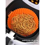 Airfryer Silikon Pisirme Kabi 20X5 Cm Bpa Icermez Tum Airfryerlere Uyumlu Pisirme Kagidi Turuncu