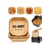 Airfryer Uyumlu Pişirme Kağıdı 50'li 16x16 Cm Yağ Geçirmez - Pratik Kullanım Kare