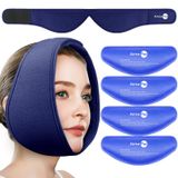 AiricePac Bilgelik Dişleri Buz Paketi Baş Sargısı, Çene Ağız Cerrahisi için Yüz Buz Paketi TMJ için Ağrı Giderici, Diş Çıkarıldı, 4 Soğuk Terapi Jel Paketi Yeniden Kullanılabilir, Mavi