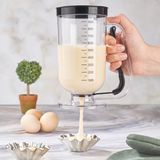 Airobazar Süper Şeffaf Pancake ve Krep Hamur Dağıtıcı Porsiyonlayıcı Akıtıcı - Waffle, Kek, Cupcake Yapım Aparatı (900 ml) - Siyah