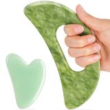 airogym Yeşim Taşı Gua Sha Masaj Aleti Seti Saplı Daha Büyük Guasha Tahtası Kas Kazıma Masaj Aletleri Yüz Anti Selülit Spa Akupunktur Araçları Arka Boyun Yüz Bacak Masajı için Lenfatik Drenaj