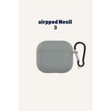 Airpod 3 Nesil Uyumlu Kılıf Silikon Kapak Arka Koruma Kabı Koruyucu Kılıf - Gri - Nesil 3
