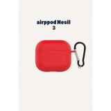 Airpod 3 Nesil Uyumlu Kılıf Silikon Kapak Arka Koruma Kabı Koruyucu Kılıf - Kırmızı - Nesil 3