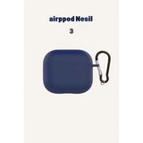 Airpod 3 Nesil Uyumlu Kılıf Silikon Kapak Arka Koruma Kabı Koruyucu Kılıf - Lacivert - Nesil 3