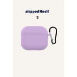 Airpod 3 Nesil Uyumlu Kılıf Silikon Kapak Arka Koruma Kabı Koruyucu Kılıf - Lila - Nesil 3