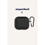 Airpod 3 Nesil Uyumlu Kılıf Silikon Kapak Arka Koruma Kabı Koruyucu Kılıf - Siyah - Nesil 3