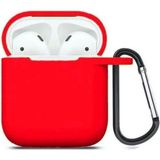 Airpods 1. Nesil / 2. Nesil Uyumlu Kılıf Silikon Kapak Arka Koruma Kabı Koruyucu Kılıf - Kırmızı - Airpod Nesil 1/2
