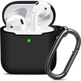 Airpods 1. Nesil / 2. Nesil Uyumlu Kılıf Silikon Kapak Arka Koruma Kabı Koruyucu Kılıf - Siyah - Airpod Nesil 1/2
