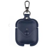 Airpods 1 ve 2.Nesil İle Uyumlu Deri Koruyucu Kılıf, TPU Deri 1-2 Uyumlu Kılıf (Lacivert)