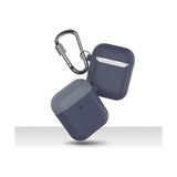 Airpods 1–2 Nesil Uyumlu Silikon Kılıf – Mat Yumuşak Doku, Darbe Emici, Karabinalı Kemer Klipsi, Kablosuz Şarj Destekli, Yedek Üst Kapak Hediyeli Laciver Mavi - Option-1 - Altın