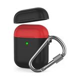 Airpods 1–2 Nesil Uyumlu Silikon Kılıf – Mat Yumuşak Doku, Darbe Emici, Karabinalı Kemer Klipsi, Kablosuz Şarj Destekli, Yedek Üst Kapak Hediyeli Siyah - Option-1 - Altın