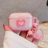 Airpods 2.Nesil Uyumlu Simli Pembe Kalp Tasarımlı Love Kılıf
