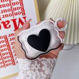 Airpods 3.Nesil Uyumlu Silikon Sevimli Kalpli Kılıf Siyah