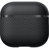 Airpods 4 Karbon Kılıf 1500D Aramid Fiber Pitaka Ultra-Slim Classic Serisi Black-Grey Twill Kapak Siyah-Gri - Siyah - Gri