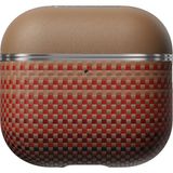 Airpods 4 Karbon Kılıf Aramid Fiber Pitaka Tactile Woven Sunset-Moonrise Serisi Sunset Kapak Kahverengi