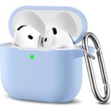 Airpods 4 Kılıf Silikon Kulaklık Koruyucu Yumuşak Kılıf - Açık Mavi