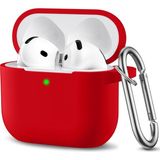 Airpods 4 Kılıf Silikon Kulaklık Koruyucu Yumuşak Kılıf - Kırmızı