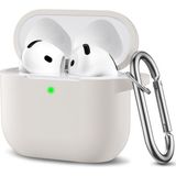 Airpods 4 Kılıf Silikon Kulaklık Koruyucu Yumuşak Kılıf - Krem