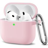 Airpods 4 Kılıf Silikon Kulaklık Koruyucu Yumuşak Kılıf - Pudra