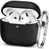 Airpods 4.nesil 2024 Darbelere Dayanıklı Parmak Izi Karşıtı Magsafe Şarj ile Uyumlu Silikon Kılıf (Siyah, Airpods 4.nesil 2024 Silikon)