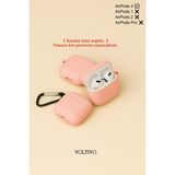 Airpods 4. Nesil Uyumlu Renkli Kir Tutmaz Silikon Kancalı Kılıf - Pembe