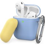 AirPods Kılıf Koruyucu Case Silikon Kemer Klips Yedek Kapak Hediyeli - Mavi