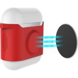AirPods Kılıf Koruyucu Case Silikon Mat Mıknatıslı Kemer Klips PT09 - Kırmızı