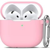 Airpods Nesil 4 Uyumlu Kılıf Silikon Kapak Arka Koruma Kabı Koruyucu Kılıf - Pembe - Airpod Nesil 4