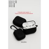 Airpods Pro 1. Nesil ve Pro 2. Nesil Uyumlu Renkli Kir Tutmaz Silikon Kancalı Kılıf - Siyah