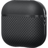 Airpods Pro 2 Karbon Kılıf 1500D Aramid Fiber Pitaka Ultra-Slim Classic Serisi Black-Grey Twill Siyah-Gri - Siyah - Gri