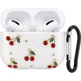 AirPods Pro 2. Nesil ile Uyumlu Glitter Silikon Kılıf Şeffaf Simli Koruyucu Kiraz Deseniyle Askı Aparatı Dahil Çanta Kolu ve Kemer Tokasına Takılabilir Şık Tasarım AirPods Pro 2 için Kulaklık Kılıfı
