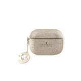 Airpods Pro 2 Uyumlu Kılıf Guess Lisanslı Glitter Elmas Kalp Süs Zincirli Gold