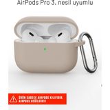 Airpods Pro 3. Nesil Uyumlu Darbelere Dayanıklı Askı Aparatlı Silikon Kılıf - Starlight