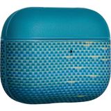 Airpods Pro 3 Uyumlu Karbon Kılıf Aramid Fiber Pitaka Glints Of Gold Serisi Kapak Mavi