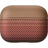 Airpods Pro 3 Uyumlu Karbon Kılıf Aramid Fiber Pitaka Tactile Woven Sunset-Moonrise Serisi Kapak Kahverengi